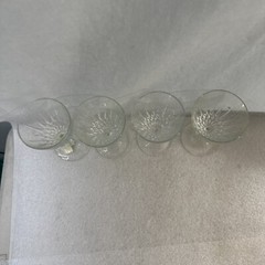 4 Cristal D’Arques Durand France DIAMANT Stemware Wine Glasses Goblets 6 1/2 oz