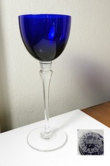 St Louis Crystal GRAND LIEU Cobalt Blue Wine Hock(s), 9 1/8″, Mint