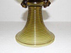 RARE VINTAGE LARGE ROEMER LION GREEN HANDBLOWN GLASS GERMAN ENAMEL 9 1/4″ GOBLET