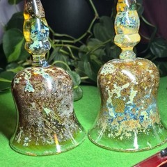 Vintage 1970s Hortensja Mimoza Chalices Polish Art Glass Kazanecki/Kowalczyk 6pc