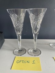 WATERFORD Crystal Toasts Millennium Toasting Champagne Flutes Two Set Germany