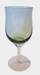 Sasaki-Coronation-Light Green Crystal Wine Goblet-Twisted Stem-Japan