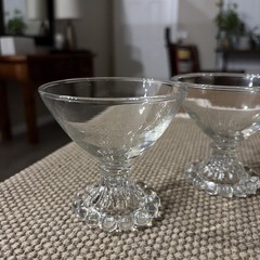 Set of 3 Clear Vintage Anchor Hocking Boopie Sherbet Dessert Cups