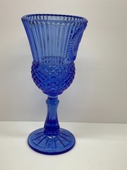 AVON Fostoria Cobalt Blue Glass Goblets George Washington