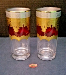 Culver Glasses 24kt Gold. Moroccan. ROYAL. 5.5 Inches Tall.