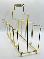 Culver Glass 22K Gold 8 Highball Caddy Set Vintage Retro Barware Tyrol MCM
