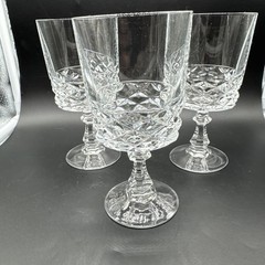 CRISTAL D’ARQUES – DURAND Diamond Pattern Water Goblets Set Of 3
