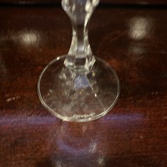 VINTAGE CUT GLASS CRYSTAL WINE/WATER GLASS FAN/CRISS CROSS PATTERN SIGNED BARONE