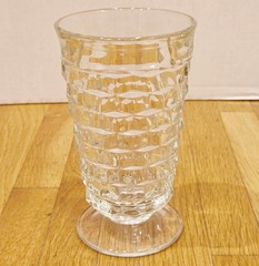 Lot of 8 Vintage Indiana Glass Whitehall Colony Cube Clear Iced Tea Glasses 6″