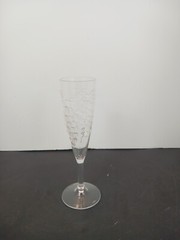 One Vintage Acrylic Plastic Raised Grapes Champagne Glass Stemmed 8″ Tall