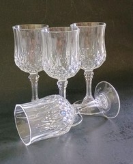 4 Vintage Crystal Cordial Glasses Stemware Cristal d’ Arques Durand Longchamp