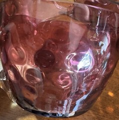 Set of 5 Cranberry Glass Pieces – Polka Dot Tumbler, Goblet, and Small Cups