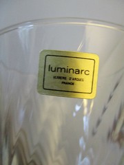 Set 8 Vintage France Luminarc Black Swirl Optic Glass Wine Goblets Stems!!