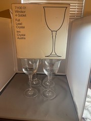 MIKASA WINDSOR (AUSTRIA) Crystal Water Goblet 8 3/8″ (SET OF 4) IN BOX