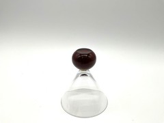 Vintage Ruby Red Bubble Ball Base Martini / Cosmo Glass MCM Single Only
