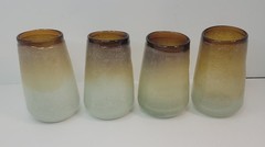 Set Of 4 Napoleone Martinuzzi Pulegoso Cordial Cocktail Glasses Amber 1930s ?