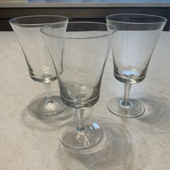 Gorham Crystal Fidelity Collection Set Of 3 Wine Glasses, Excellent Condition