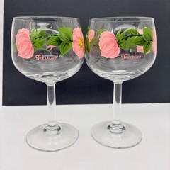 Set of 4 Franciscan Desert Rose Glass 6 1/2″ Goblets 10oz