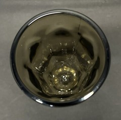 1 1970’s Vintage Duz Crystal D2Z1 Smokey Brown Water Goblet Wine Pedestal Glass