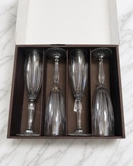 Cristal d’Arques Classic 24% Lead Crystal Champagne Flutes Set of 4 France