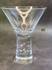 (1) Krosno Verve controlled floating Clear bubble stem 7oz. martini Bar glass