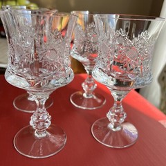 Beautiful, Rare Kind,German Crystal Wine Glasses Kunsthandwerk Echt Bleikristall