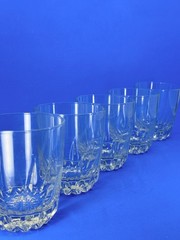 5 Cristal d’Arques Durand CHANTELLE Crystal On The Rocks Glasses France Tumblers