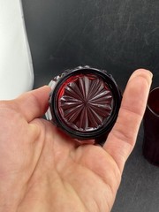 Lot 2 Vintage Anchor Hocking HIGH POINT Royal Ruby Glass Juice 3 Oz MCM