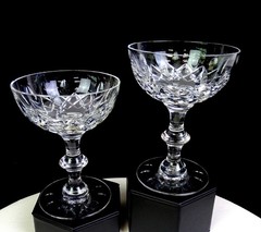 Hawkes Brilliant Cut Crystal #7330 Cornwall 2 Pc 5 1/8″ Tall Sherbets 1920-1950s