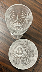 Set of 2 Godinger Crystal South Palm Tree Ice Tea/Water Goblets «Shannon»/Pair
