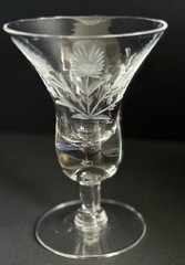 Vintage Rare Elegant Lead Crystal Cordial Glass Stemed With Etching Tiny Chip