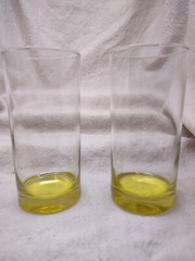 Crisa Yellow Base Glasses By Libbey Set Of 2