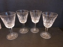 4 Waterford LISMORE Crystal CLARET WINE GLASSES 5 3/4″ 6 Oz. L1