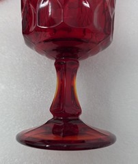 5 Noritake Perspective Ruby Wine Glasses With Thumbprint & Panel Design