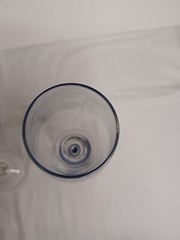 NICE!!! Cobalt Blue Teardrop Champagne Flutes Wine Glass lot 2 EUC