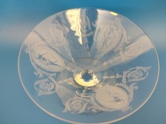 Tiffin Elegant Glass Classic Dancing Nude Cameo Cup Compote Etched Excellent VTG