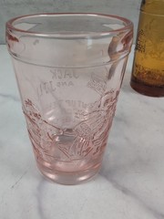 Vintage Indiana Tiara Glass Jack & Jill Child’s Nursery Rhyme Juice Tumbler Set