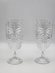 Godinger Shannon Crystal South Beach Palm Water Ice Tea Goblet Glass Set Of 2