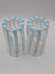 Alessandro Coppola Murano Glass Tumblers Set of 2 Blue Hand Blown Italy New