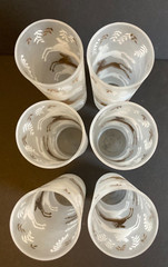 Vintage Libbey Barware Drinking Glasses Cavalcade Horses Stallions Frosted Gold