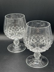 Pair Of (2) Elegant Glass Mikasa Arctic Light Crystal Brandy Snifters 5 3/4in