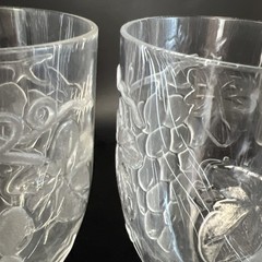 Set Of 4 Acrylic Plastic Raised Grapes Wine Glass Stemmed 7½» Tall