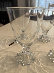 Lot 6 Anchor Hocking Berwick Boopie Bubble Clear Wine Juice Glasses Vintage