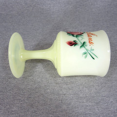 Uranium Custard Glass Wine Goblet Stem Concordia Kansas Black Light Glow