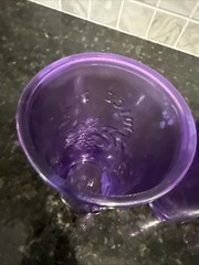 VTG MCM Indiana 5 Glasses Purple Juice Time Glasses Embossed Fruit See Detail