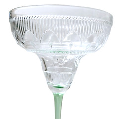 Vintage Durand Cristal D’arques Green Stem Sombrero Margarita Glasses Set of 2