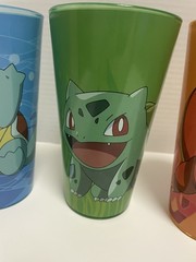 4 Just Funky POKEMON Drink Glasses Bulbasaur, Charmante, Squirtle, Pikachu LOT