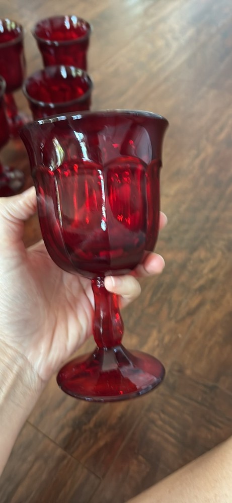 Vintage Viking Ruby Red Water Goblet