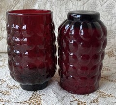 Bubble Ruby Flat 6oz Juice Tumbler Glasses 1934-1965 Vintage Set of 6