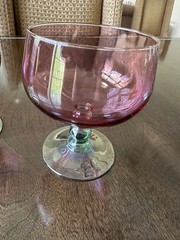 Elegant Colored Iridescent VTG Glass Dessert/Drink Glasses sold in pairs- Rare